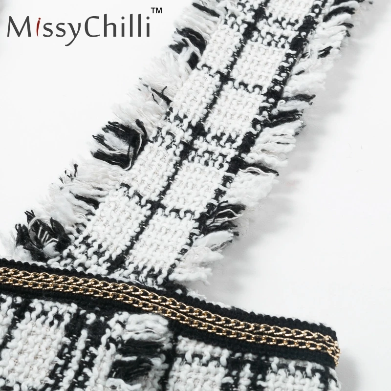 MissyChilli, сексуальная твидовая Осенняя юбка с высокой талией, юбка-брюки, женские трапециевидные клетчатые штаны, женские полосатые шорты, винтажные штаны
