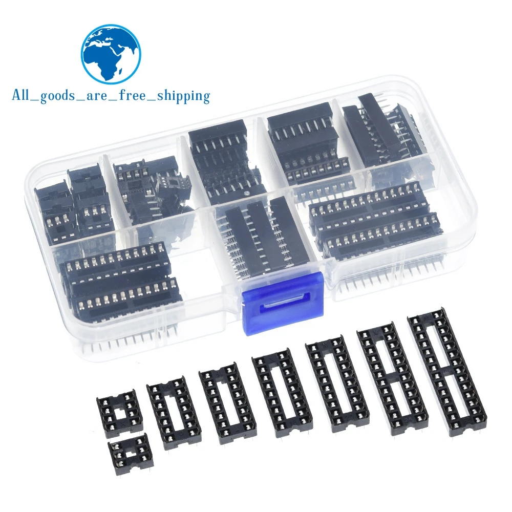 66 шт./лот DIP IC розетки адаптер паяльный Тип Комплект розеток 6 8 14 16 18 20 24 28 контактов