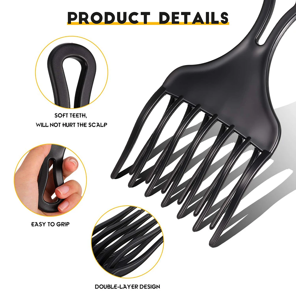 1/2pcs Pro Hairdressing Fork Comb Afro-comb Smooth Hair Styling Tools Plastic Wide Teeth Hairbrush Durable Hairstyle Accessories