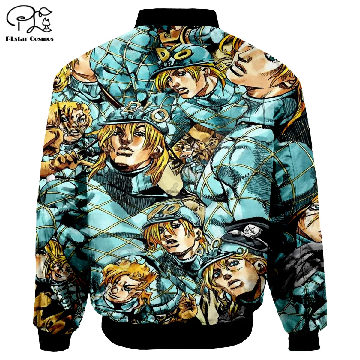 

Mens Unisex 3d Jojo's Bizarre adventure Jackets Print zipper Flight Jacket casual unisex Harajuku women Streetwear thick coat
