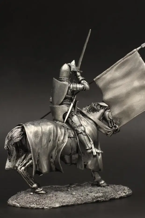 Фигурки французских рыцарей Столетней войны 1/30 60мм, изготовленные из олова, модель древнего солдата, средневековая домашняя офисная декорация, статуэтки для сборки.