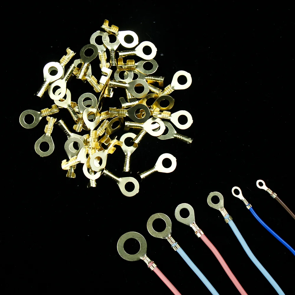 Круглые латунные золотые кольца-клеммы с открытым цилиндром золотистые 3 2-10 2 мм