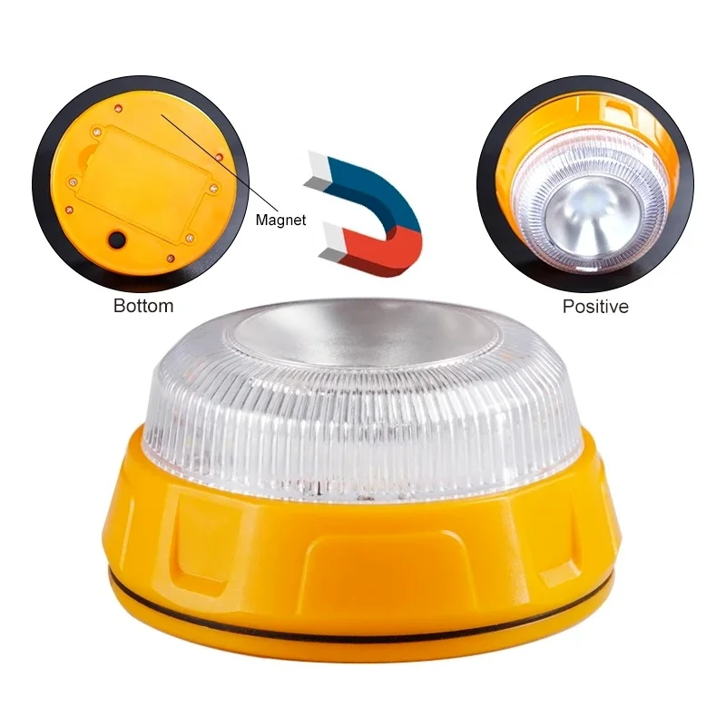 

V16 Car Emergency Light Work SOS Lamp Roadside Safety Help Flashing Beacon Traffic Safety Warning Magnetic for Vehicles Vessels