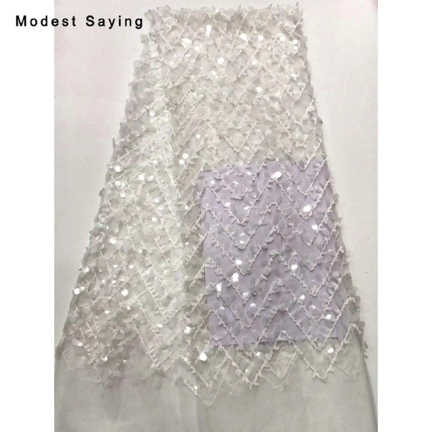 2 ярда синие блестки вышитая ткань для вечерних платьев с волнистыми блестками