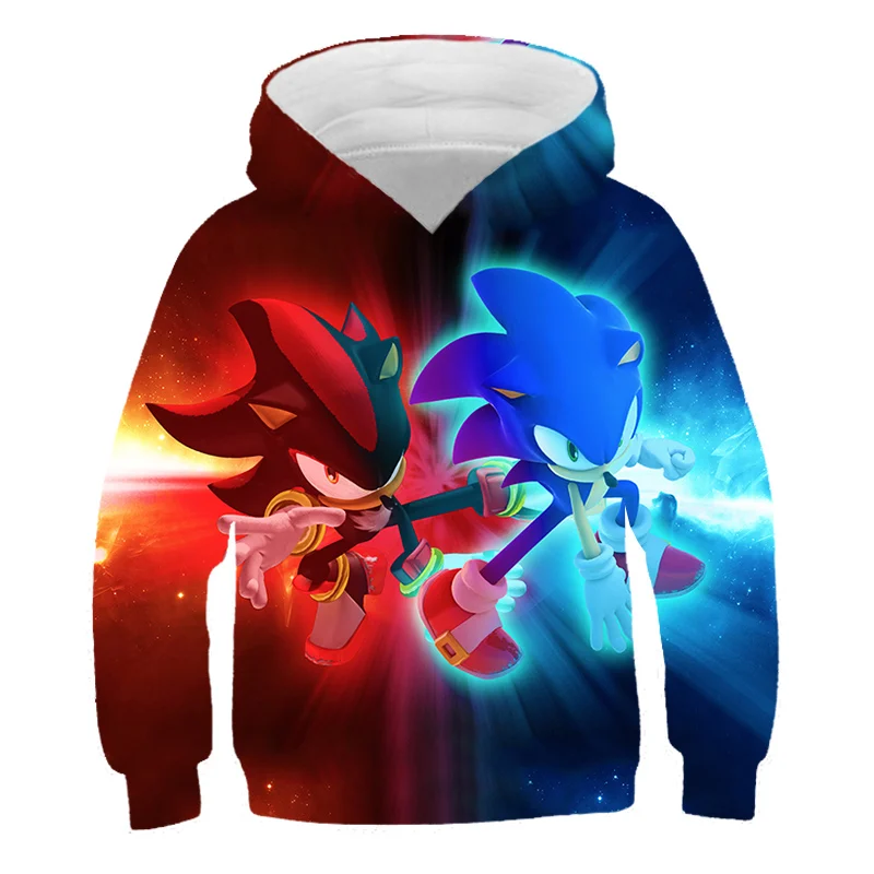 

Kids Hoodie Supersonic Sweatshirt Long Sleeve Children Cloth Boys/Girl 3D Printed Cartoon Sonic Cool Tops 4-14T 2021