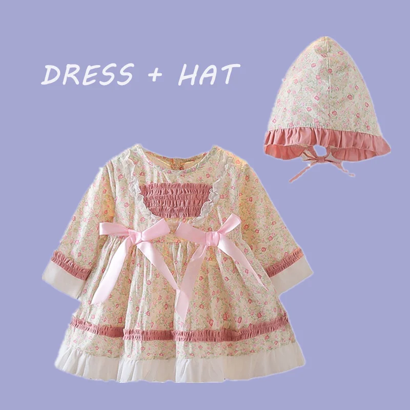 

Spanish Children Clothes Girls Lolita Dress Up Turkish Lolita Baby Dresses Birthday Princesses Party Kids Pink Floral Lace Frock