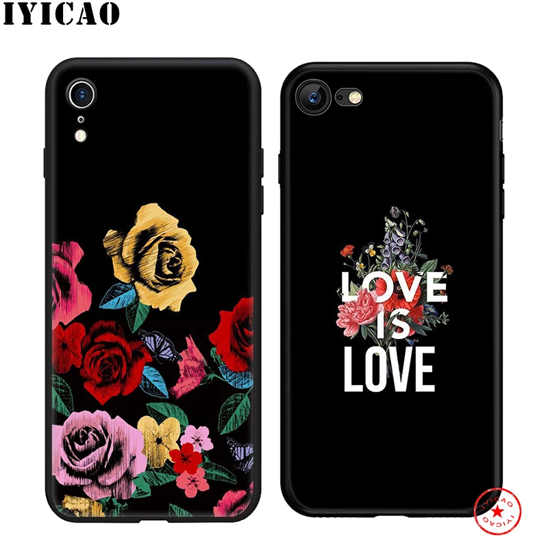 IYICAO Винтажный Розовый Мягкий чехол с цветочным рисунком для iphone 11 Pro Xr Xs Max 6 6s 7 8 Plus