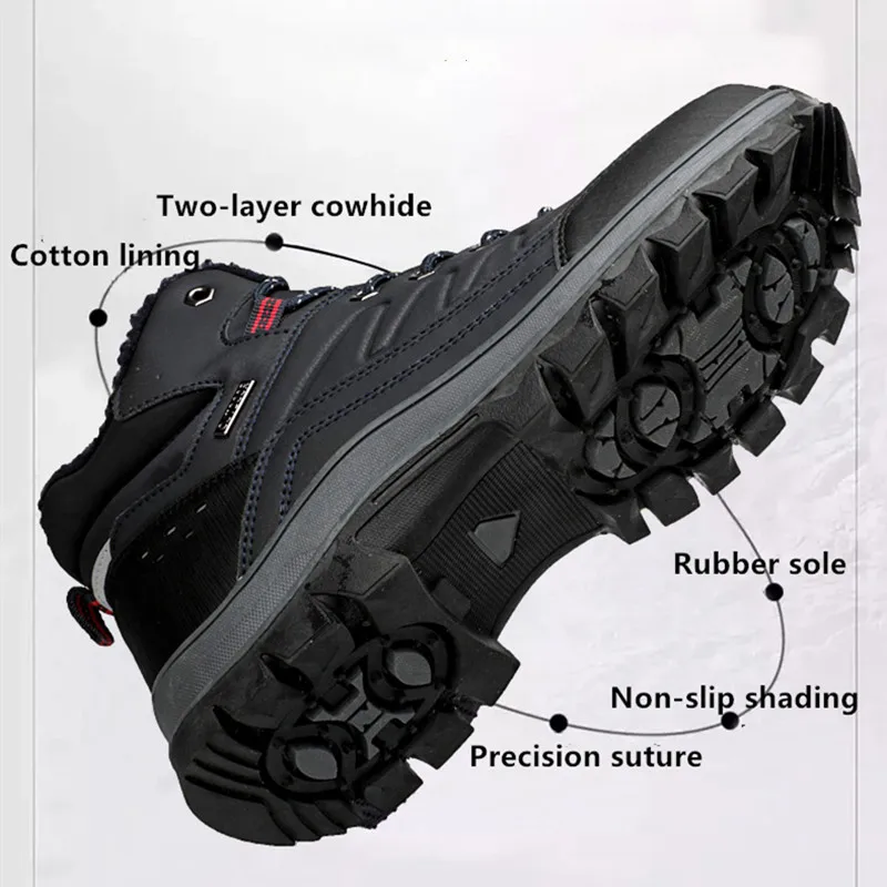 SMS New Men Sneakers Climbing Shoes Winter Snow Boots Waterproof Sneakers Super Warm High Quality Male Hiking Shoes Work Shoes