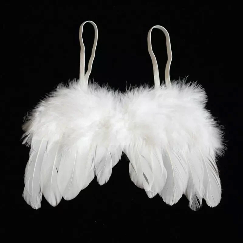 Ala de &Aacute;ngel con diadema para beb&eacute;, accesorios de fotograf&iacute;a para reci&eacute;n nacido, conjunto de trajes, disfraz de fotograf&iacute;a-5