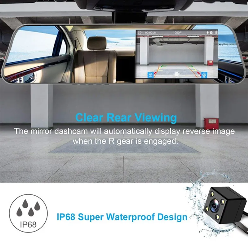 $232.85 Dual Lens Touch screen Car Camera DVR Rearview Mirror Dash Cam Cars DVRs Recorder Video Registrator FHD 1080P Night Camcorder