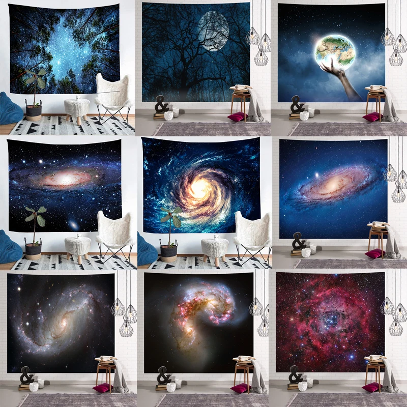 Гобелены с галактикой звездное небо Подвесной Настенный Гобелен в стиле хиппи
