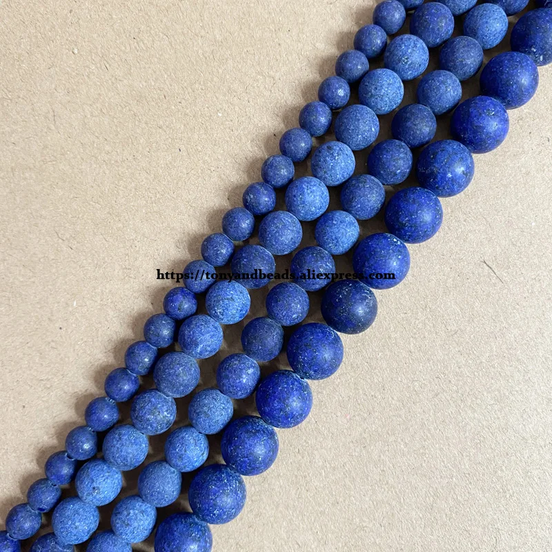

Natural Stone Matte Dyed Lapis Lazuli Round Loose Beads 15" Strand 6 8 10 MM Pick Size For Jewelry Making DIY