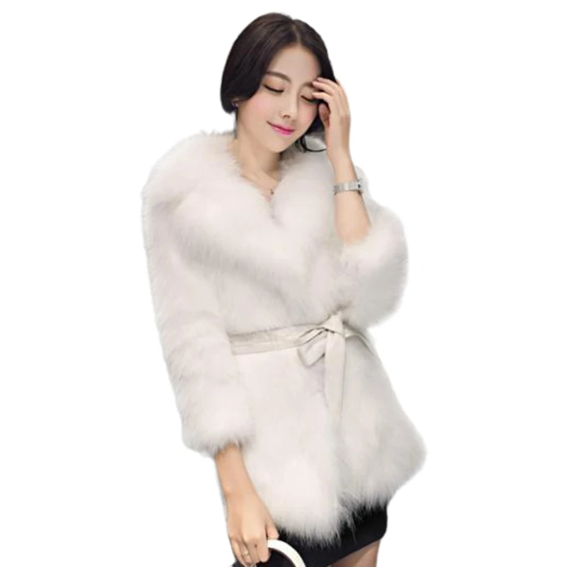 

Women Faux Fur Jacket Winter Warm Open Front Cardigan Jacket Solid