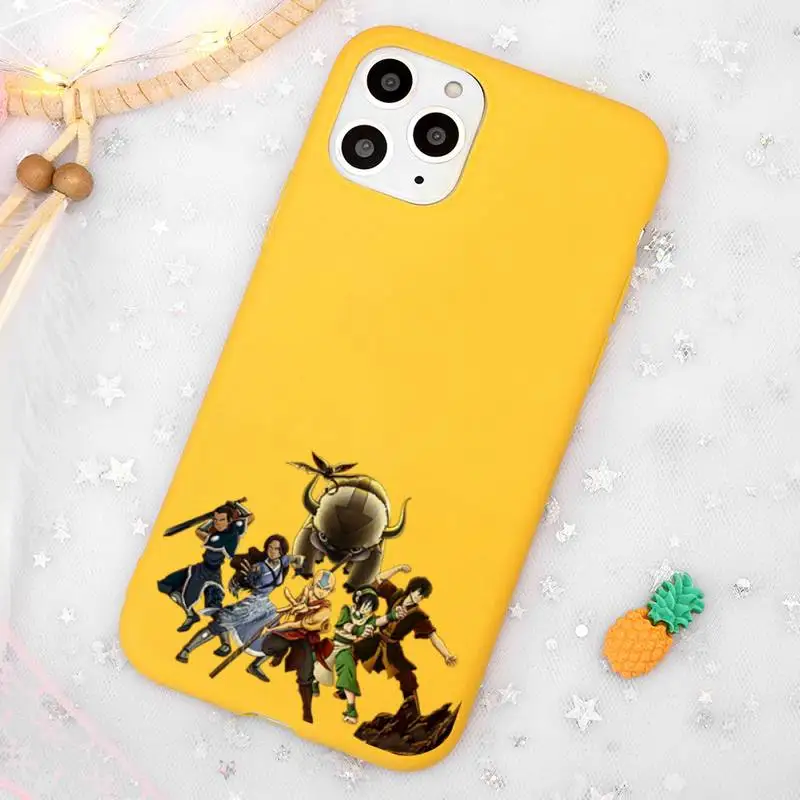

Avatar The Last Airbender Phone Case Candy Color Yellow for iPhone 11 12 pro XS MAX 8 7 6 6S Plus X 5S SE 2020 XR