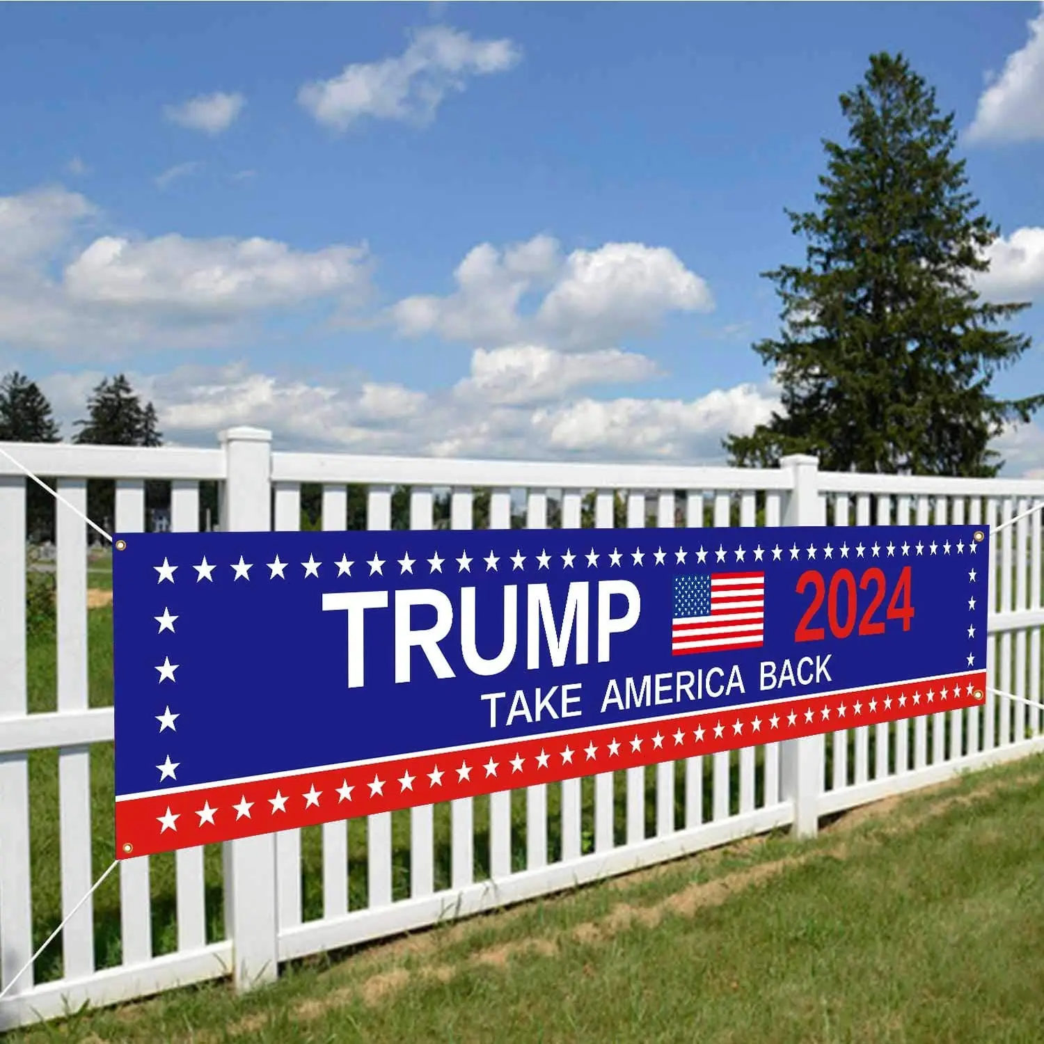 

American Flag Large US 2024 Trump Vote Banner Custom large Long outdoor decoration Sign