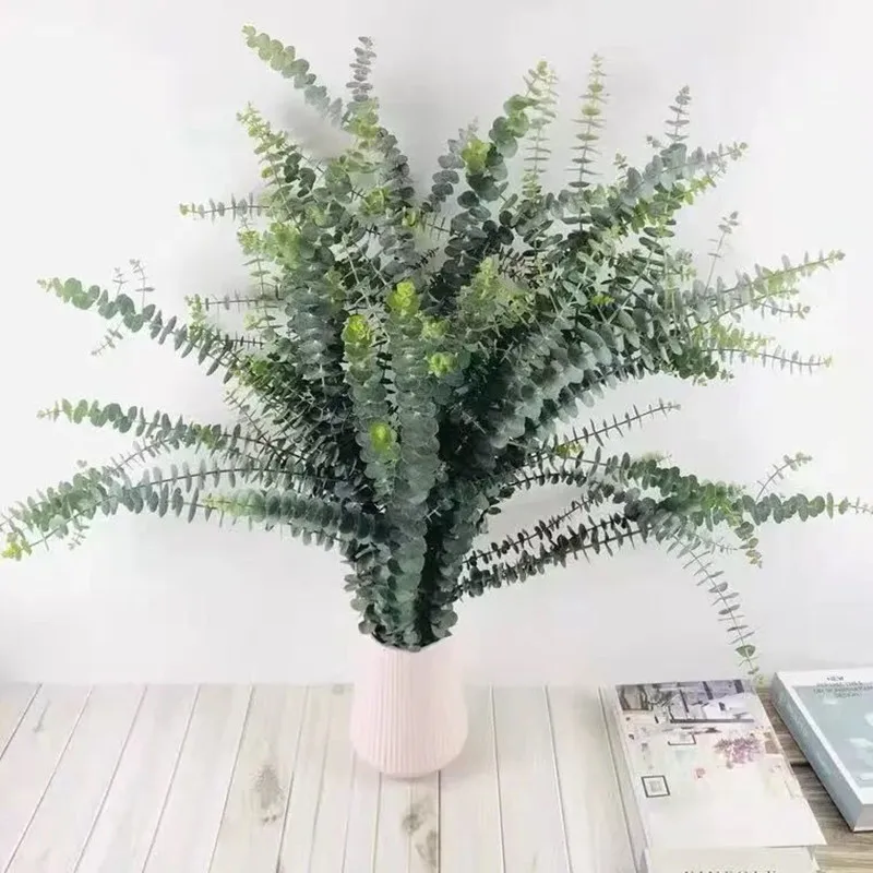 

10 Pcs& 50cm Eucalyptus Branches Preserved Nature Green Plant Natural leaves Garden Home Party Weddiing Decoration Photo Props