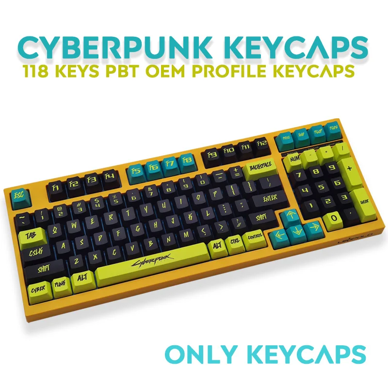 

PBT Keycap 117 Keys DYE-SUB OEM Profile Punk Personalized Keycaps For Cherry MX Switch Mechanical Keyboard