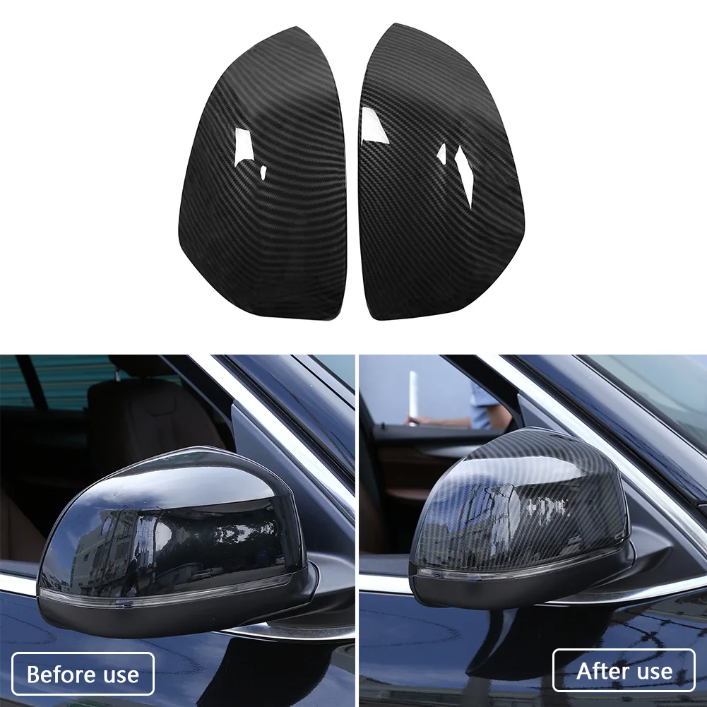 

1Pair Rearview Add-on Side Mirror Covers Caps Exterior Accessories for BMW X3 X4 2014-2017 X5 2014-2019 X7 2009