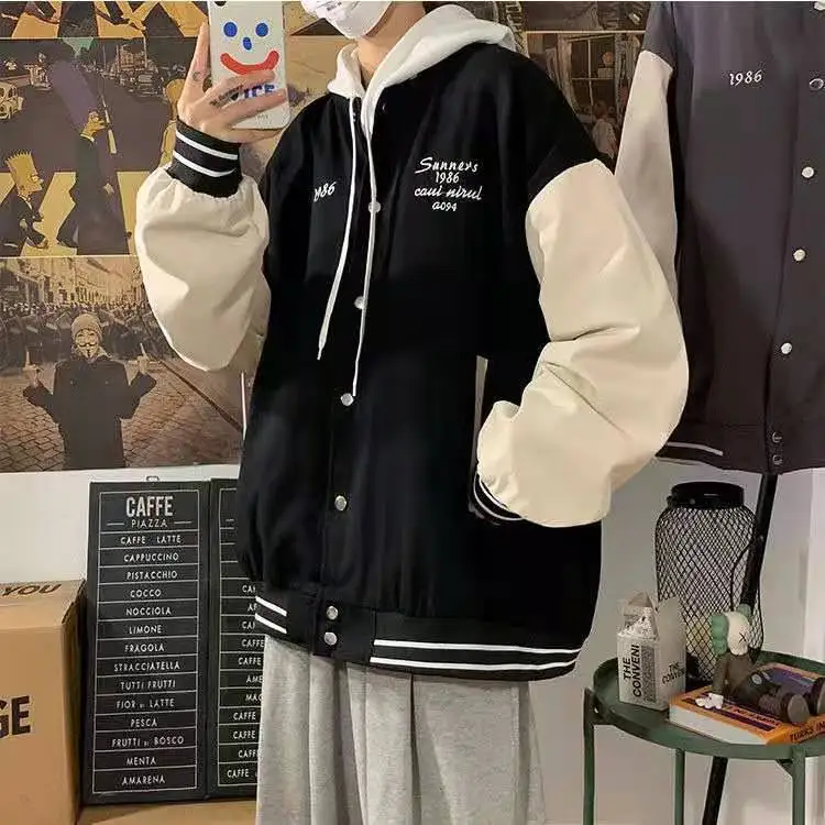 

Spring and autumn tide brand jacket women's leisure sports contrast Baseball Jacket 2021 new loose jacket