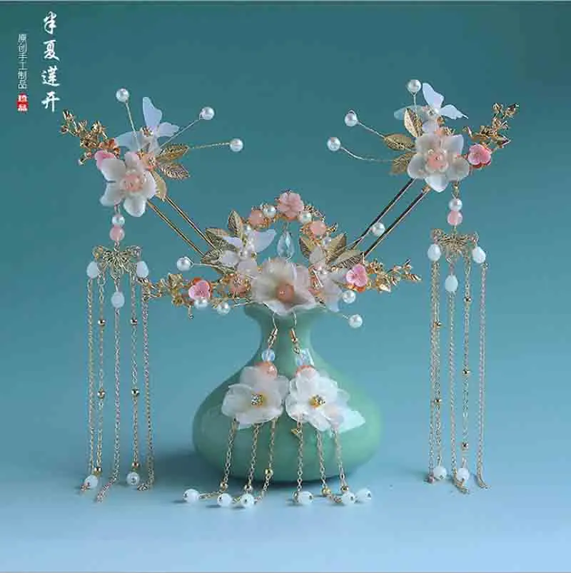 Hanfu женская заколка с кисточками серьги женский головной убор китайские