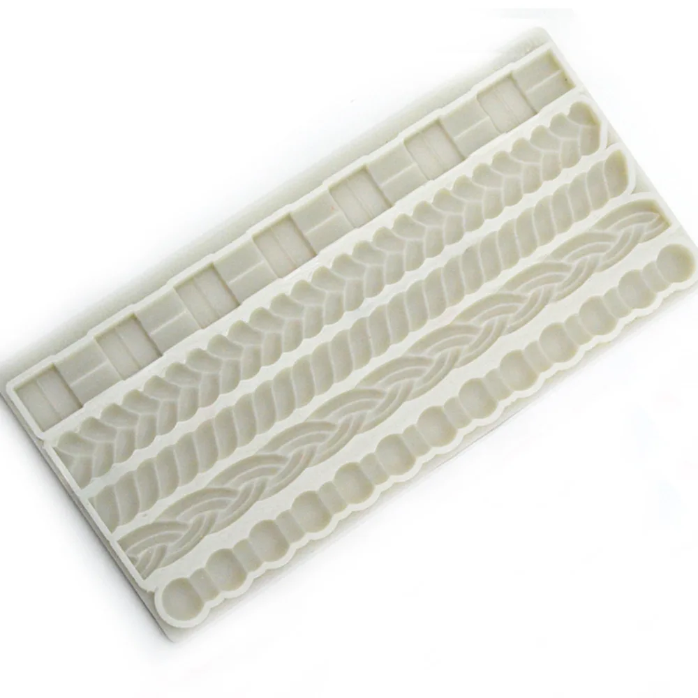 New Woven Belt Pearl Chain Chocolate Silicone Mold Fondant Cake Edge Baking Tools Decorating | Дом и сад