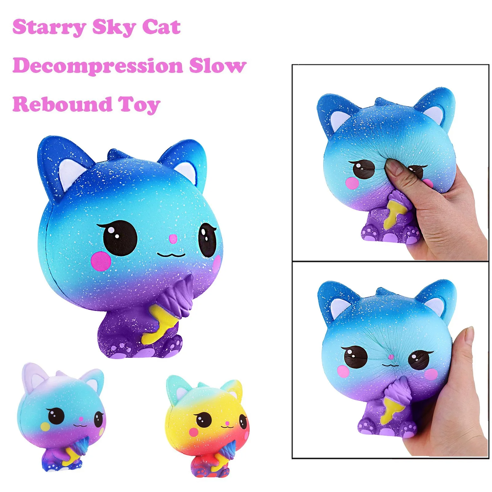 

Creamy Scented Soft Squeezes Novelty Pressure Sensory Toys Cute Cartoon Cat Slow Rebound Stress Reliever Toys For Childrens