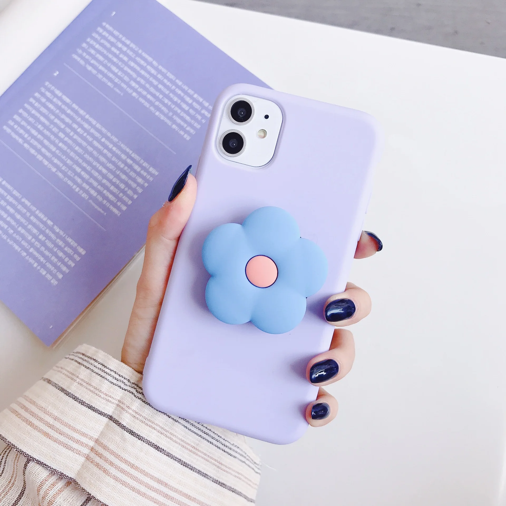 Милый корейский чехол-подставка с цветочным рисунком для Samsung Galaxy S6 Edge S7 S8 S9 Plus S10e