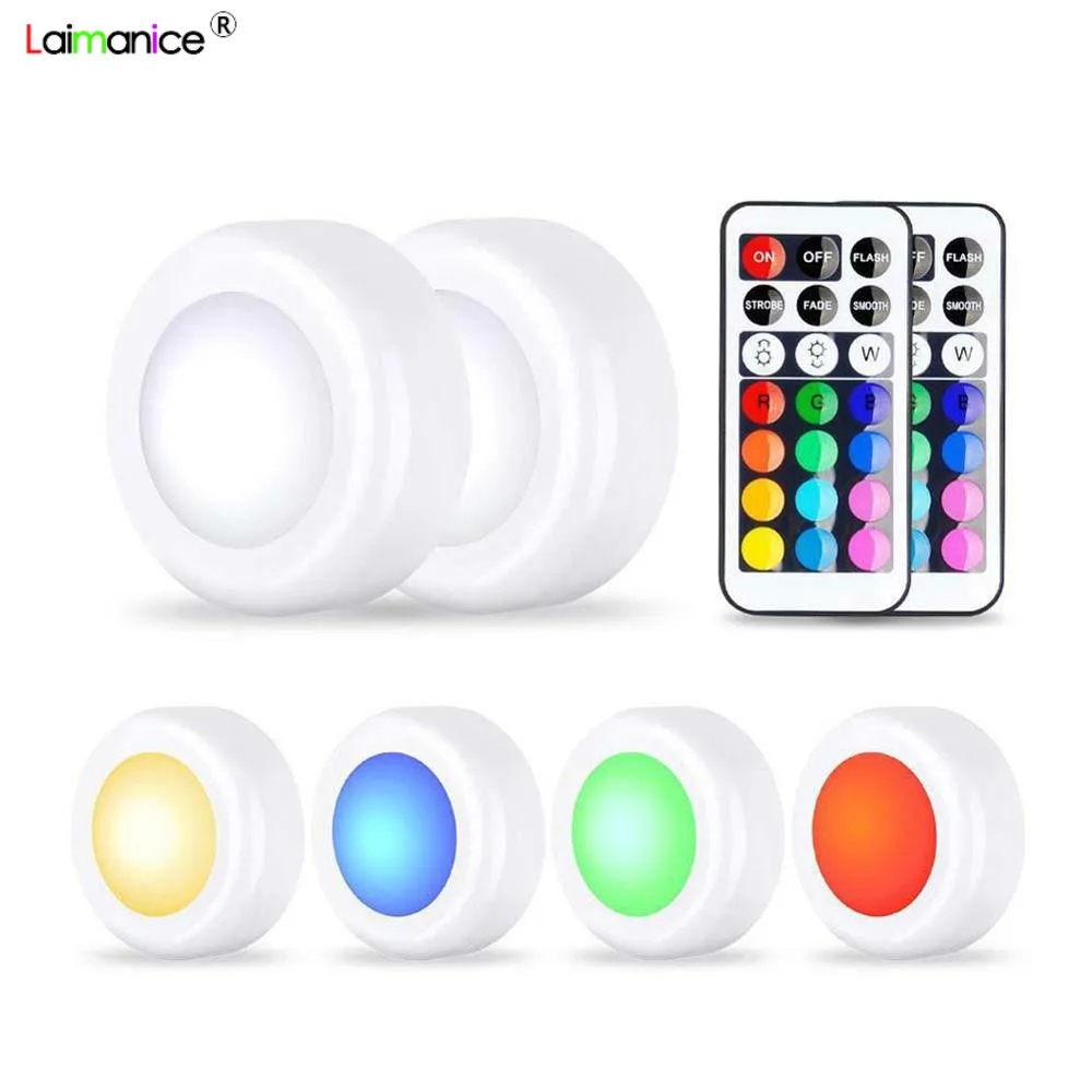 Беспроводной светодиодный светильник шайба s RGB 12 цветов затемняемый сенсорный датчик Светодиодная подсветка под шкаф для закрытого гардероба Лестницы прихожей ночника