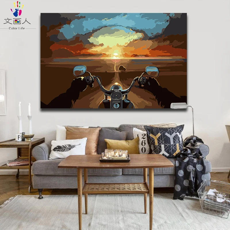 Цветные картины по номерам абстрактные пейзажи расстояние небо езда на