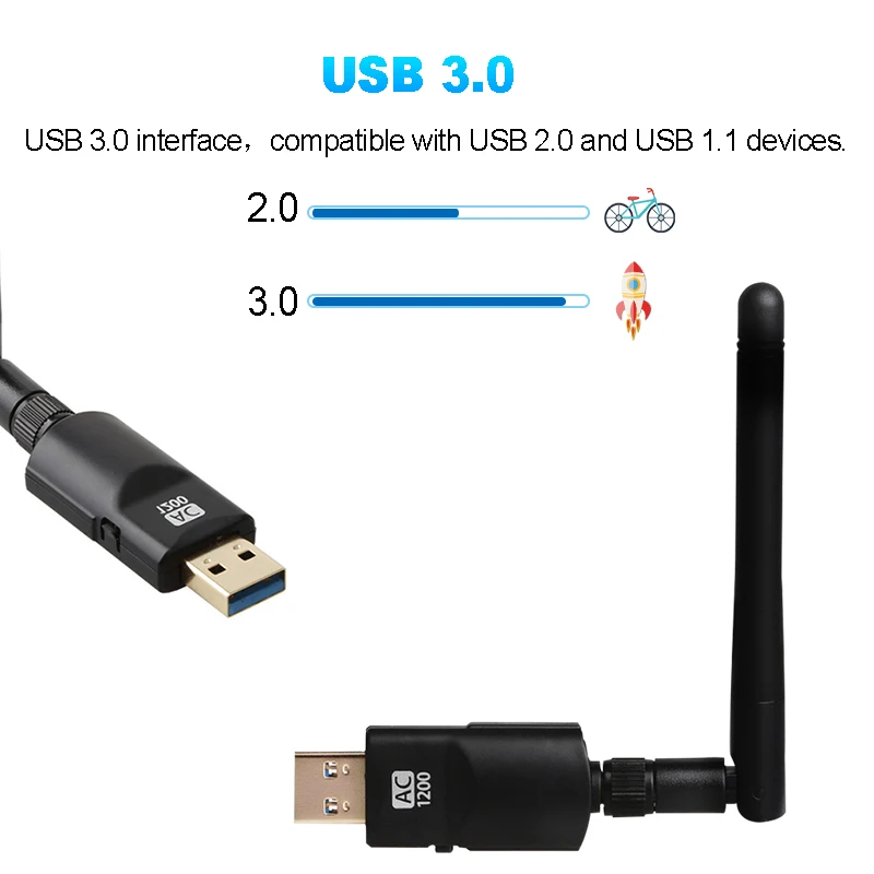 1200 Мбит/с беспроводной wifi адаптер USB3.0 двухдиапазонный 802,11 acbgn AC антенна гигабитный wifi суперскоростная карта для ноутбука настольный компьютер