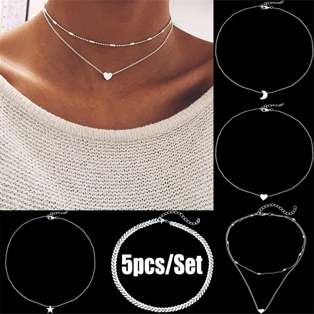 Винтажное ожерелье чокер MLING из золотого сплава модное многослойное с подвеской