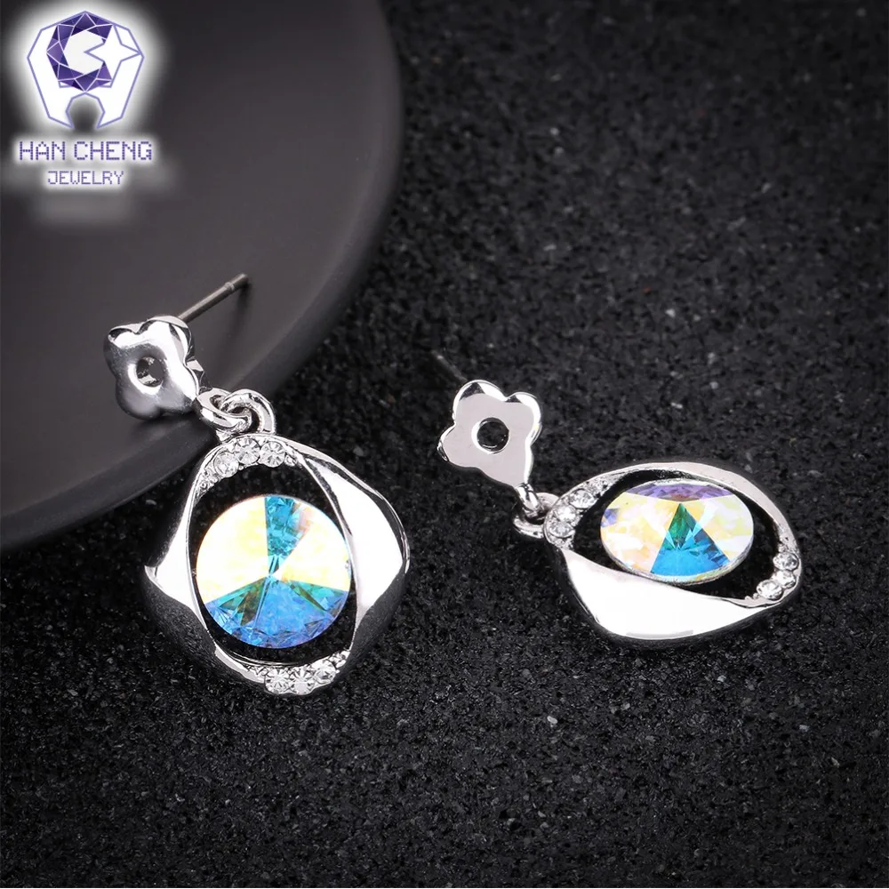 Женские серьги подвески HanCheng длинные капельки из стерлингового серебра с