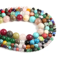 natural stone beading mixed color beads round loose beadsisolation beads for diy elegant necklace bracelet jewelry making