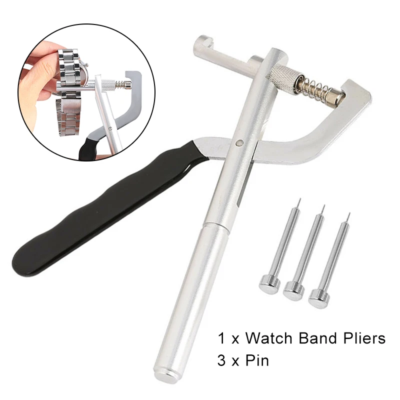 

Watch Band Remover Sizing Strap Link Pin Repair Plier Kit Tool + 3 Pins Maker