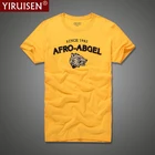 Футболка YiRuiSen мужская с вышивкой, 100% хлопок, удобная дышащая стильная модная повседневная мягкая рубашка, в винтажном стиле