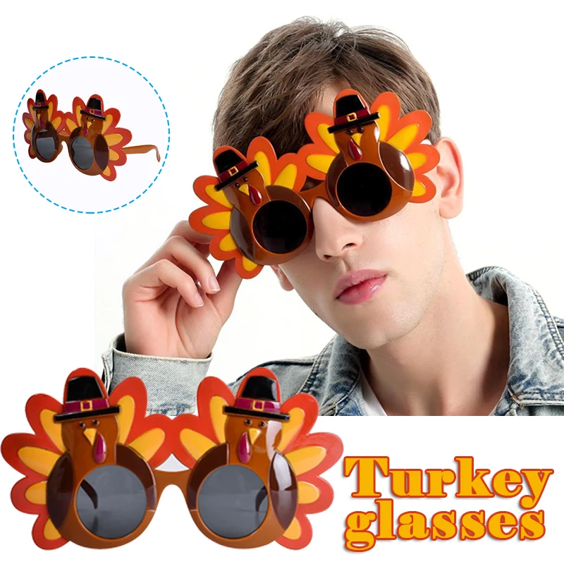 Солнцезащитные очки с индейкой на День Благодарения реквизит Мультяшные осенний