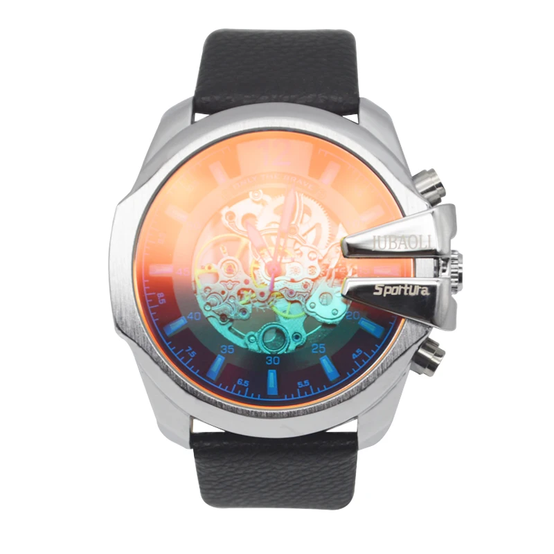 Роскошные механические часы мужские прозрачные модные наручные скелетоны