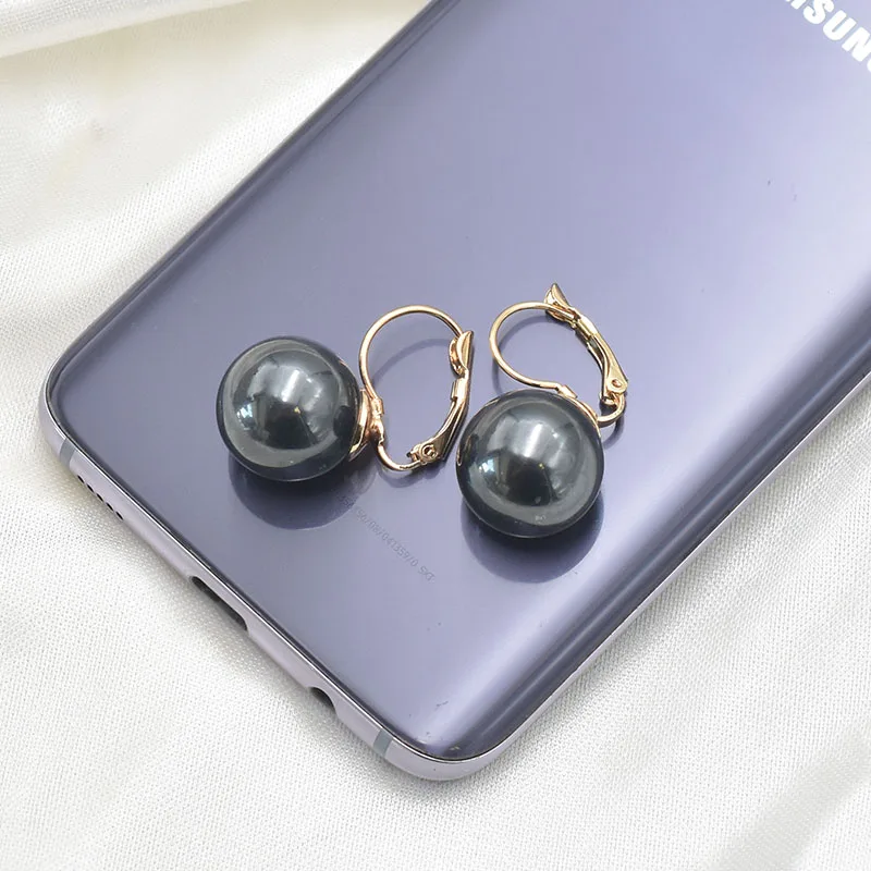 -3 16mm Pearl Carvejewl, Новое поступление, модные простые серьги с большим жемчугом на клипсах для женщин, ювелирные изделия, корейский дизайн, элегантные серьги с искусственным жемчугом - Окраска металла: -3 16mm Pearl