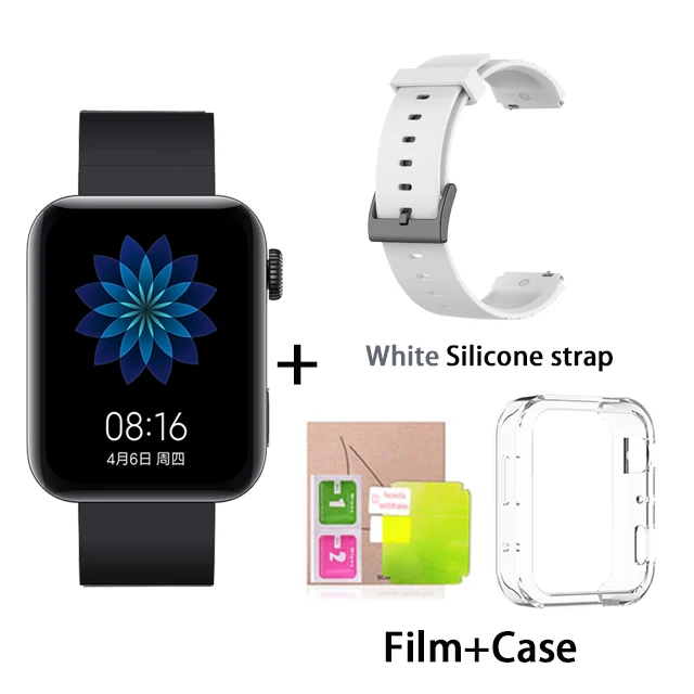 Black n white strap Новые Xiaomi mi часы mi UI Android умные часы Bluetooth 4,2 многофункциональные часы с NFC A Ture Smart Wtach - Цвет: Black n white strap