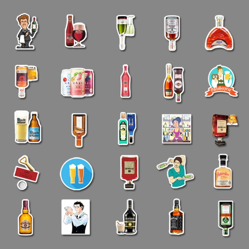 103067pcs cartoon wine bottle sticker school student diary hand ledger stationery mobile phone guitar decoration kawaii toys free global shipping