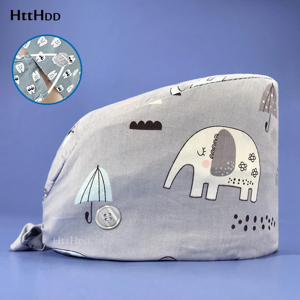 

Шапка с мультяшным принтом аниме, регулируемые шапки для мужчин и женщин, Униформа, медсестра, женщина, ветеринарная медицинская шапка для к...