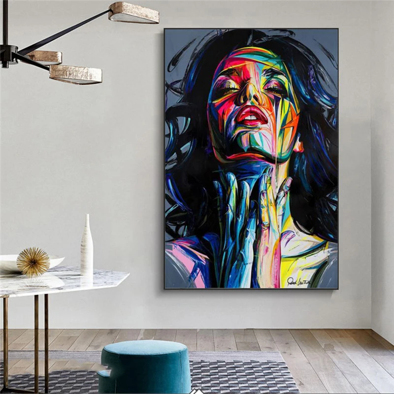 

Colorful Woman Abstract Canvas Painting Printing Poster Pictures Wall Art Bedroom Living Room Home Decoration Canvas Wall Art