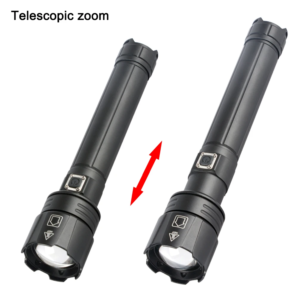 Мощный светодиодный фонарик XHP90.2 с фокусировкой 18650 26650 USB перезаряжаемый