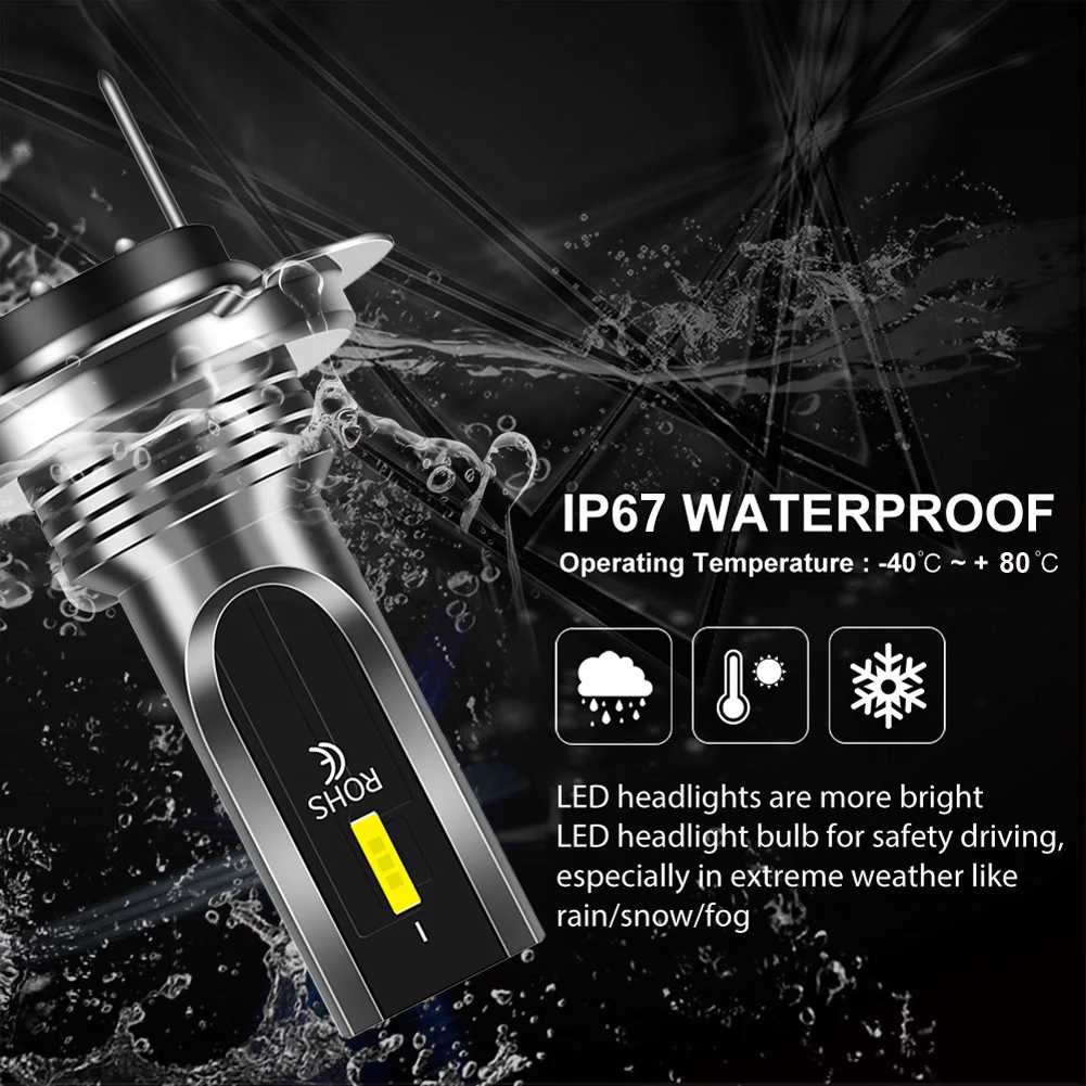 2Pcs H4 H7 H11 H8 H9 9006 HB4 H1 9005 HB3 Mini Car Headlight Bulbs LED Lamp with 1860 Chip 16000LM Auto Fog Lights 6000K 3000K - купить по