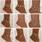 Браслеты на лодыжку женские, Изящные Ювелирные украшения для ног разных цветов, в стиле бохо, лето
