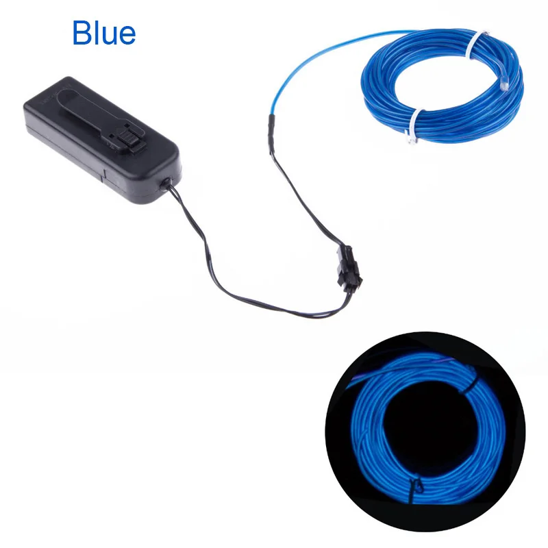 Blue light Гибкий водонепроницаемый неоновый светодиодный светильник EL Wire светящаяся лента ламповый светильник автомобильный светильник танцевальный светильник вечерние светодиодный светильник украшение с контроллером - Испускаемый цвет: Blue light