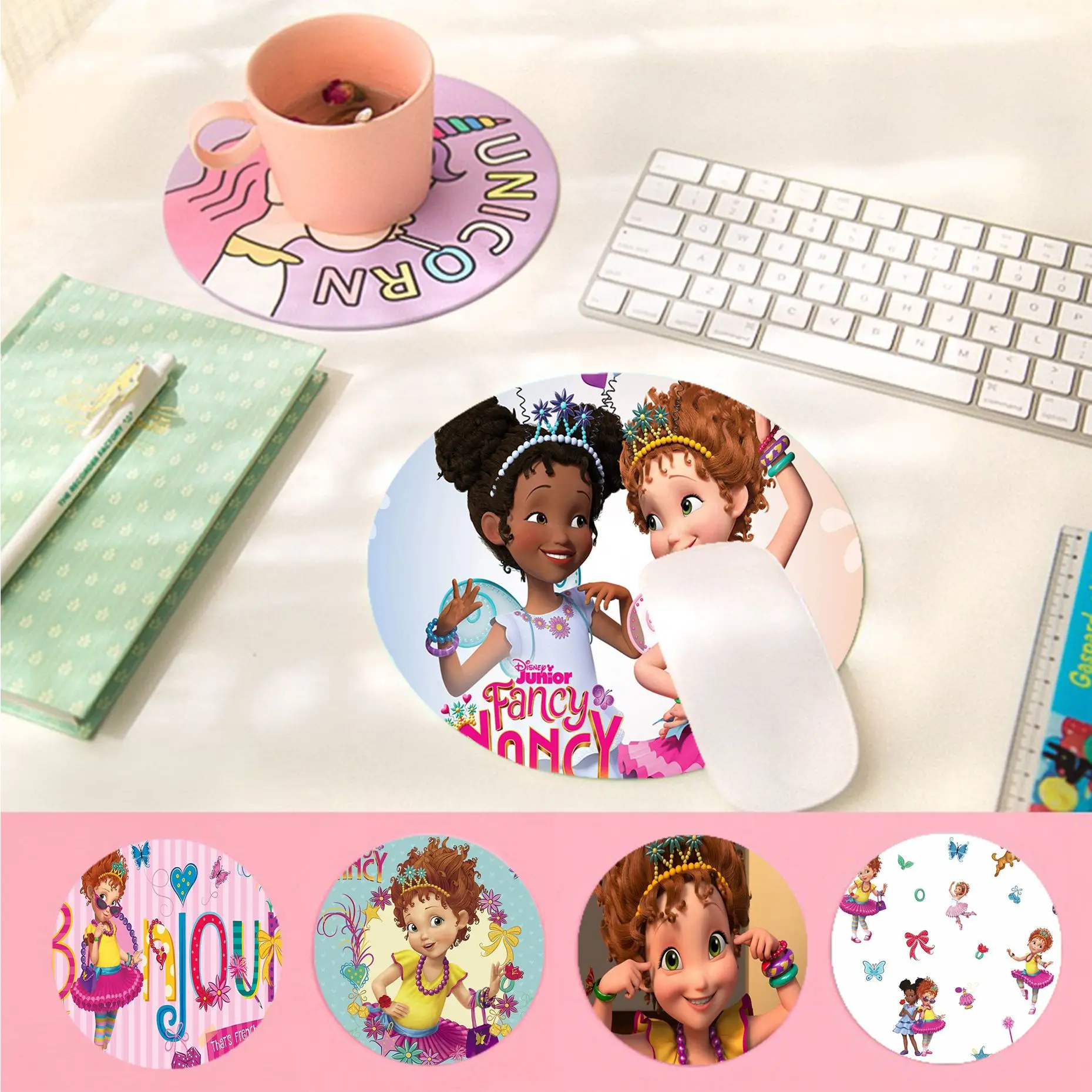 

Custom Skin Disney Fancy Nancy Keyboard Gaming MousePads gaming Mousepad Rug For PC Laptop Notebook