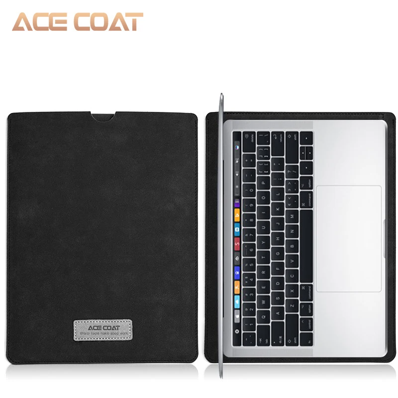 Black Защитная сумка ACECOAT Jumbuck из искусственной кожи для Apple Macbook Air Pro Retina13 12 15 чехол для ноутбука mac book air 13 Чехол - Цвет: Black