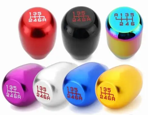 6 скоростей Ручка Переключения рулевого механизма автомобиля из алюминиевого