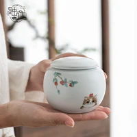 ceramic tea caddy storage box tea storage ceramic container box with lid chinese tea container tea storage tea caddies bg50tc